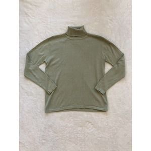 Women's CASUAL CORNER Long Sleeved Shirt Turtleneck Pale Green Size Small